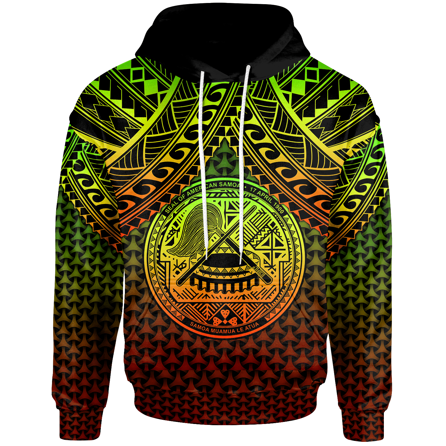 Polynesian American Samoa Custom Hoodie Reggae Vintage Polynesian Patterns Unisex Reggae - Polynesian Pride