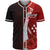 Kosrae Polynesian Baseball Shirt - Coat Of Arm With Hibiscus Unisex Red - Polynesian Pride