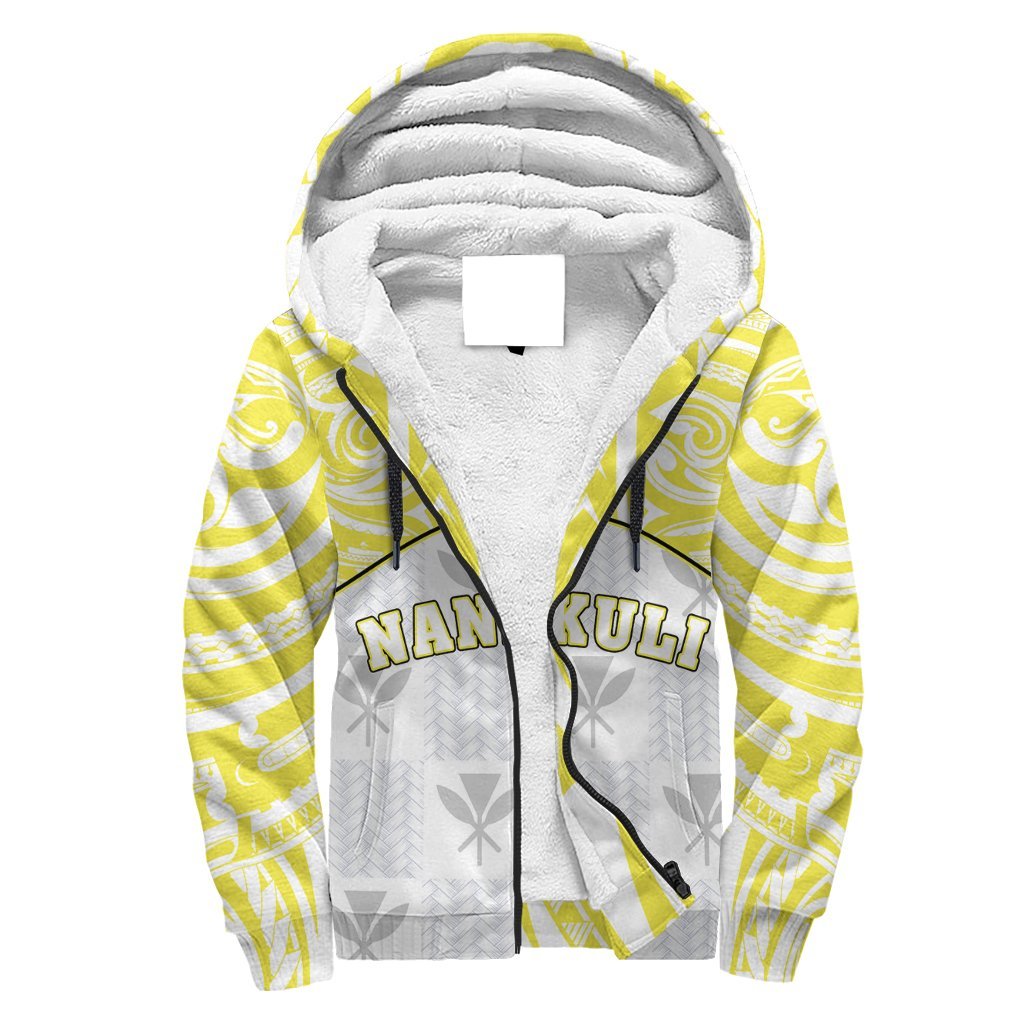 Hawaii Sherpa Hoodie - Kanaka Nanakuli High School Sherpa Hoodie Demodern Style AH White - Polynesian Pride