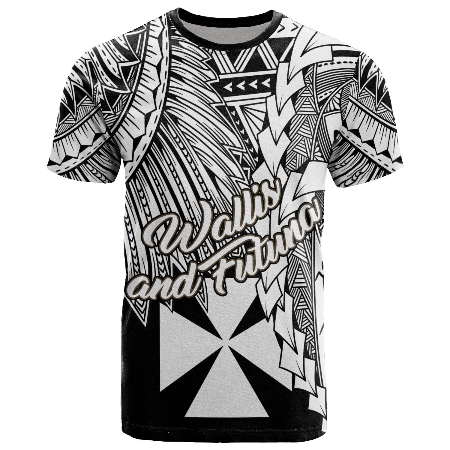 Wallis and Futuna Polynesian T Shirt Tribal Wave Tattoo White Unisex White - Polynesian Pride