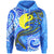 Palau Polynesian Hoodie Palau Flag with Polynesian Tattoo Unisex Blue - Polynesian Pride