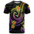 Tahiti Custom T Shirt Plumeria Flowers with Spiral Patterns Unisex Black - Polynesian Pride