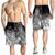 Yap Men's Shorts - Humpback Whale with Tropical Flowers (White) - Polynesian Pride