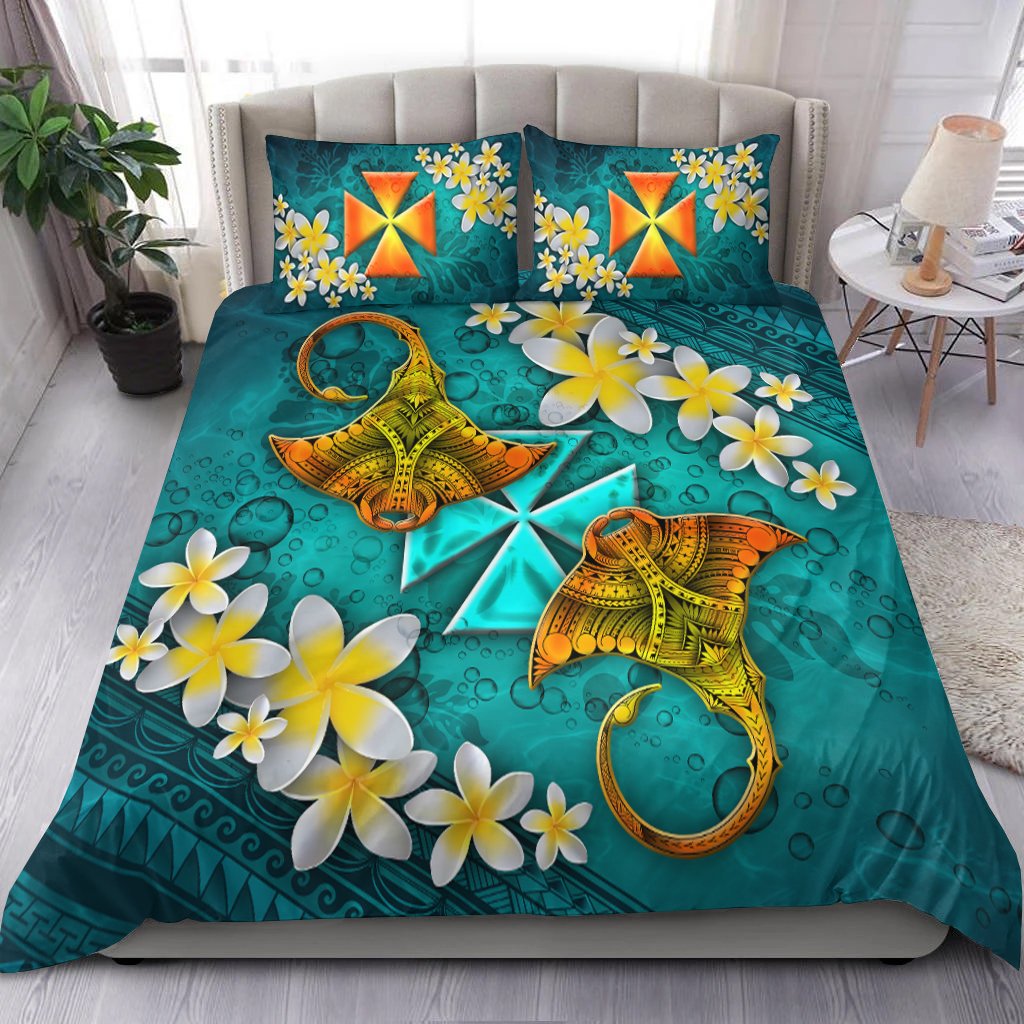 Wallis and Futuna Polynesian Bedding Set - Manta Ray Ocean - Polynesian Pride