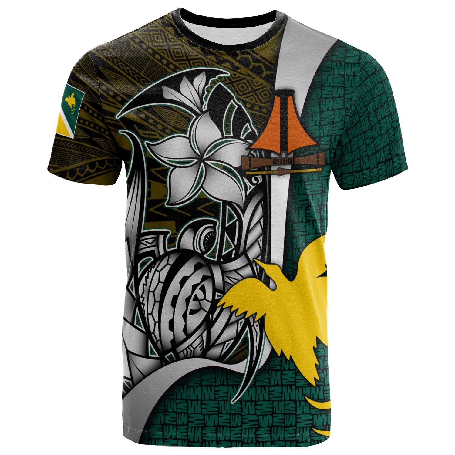 Papua New Guinea Jiwaka Province T Shirt Turtle with Hook Unisex Art - Polynesian Pride