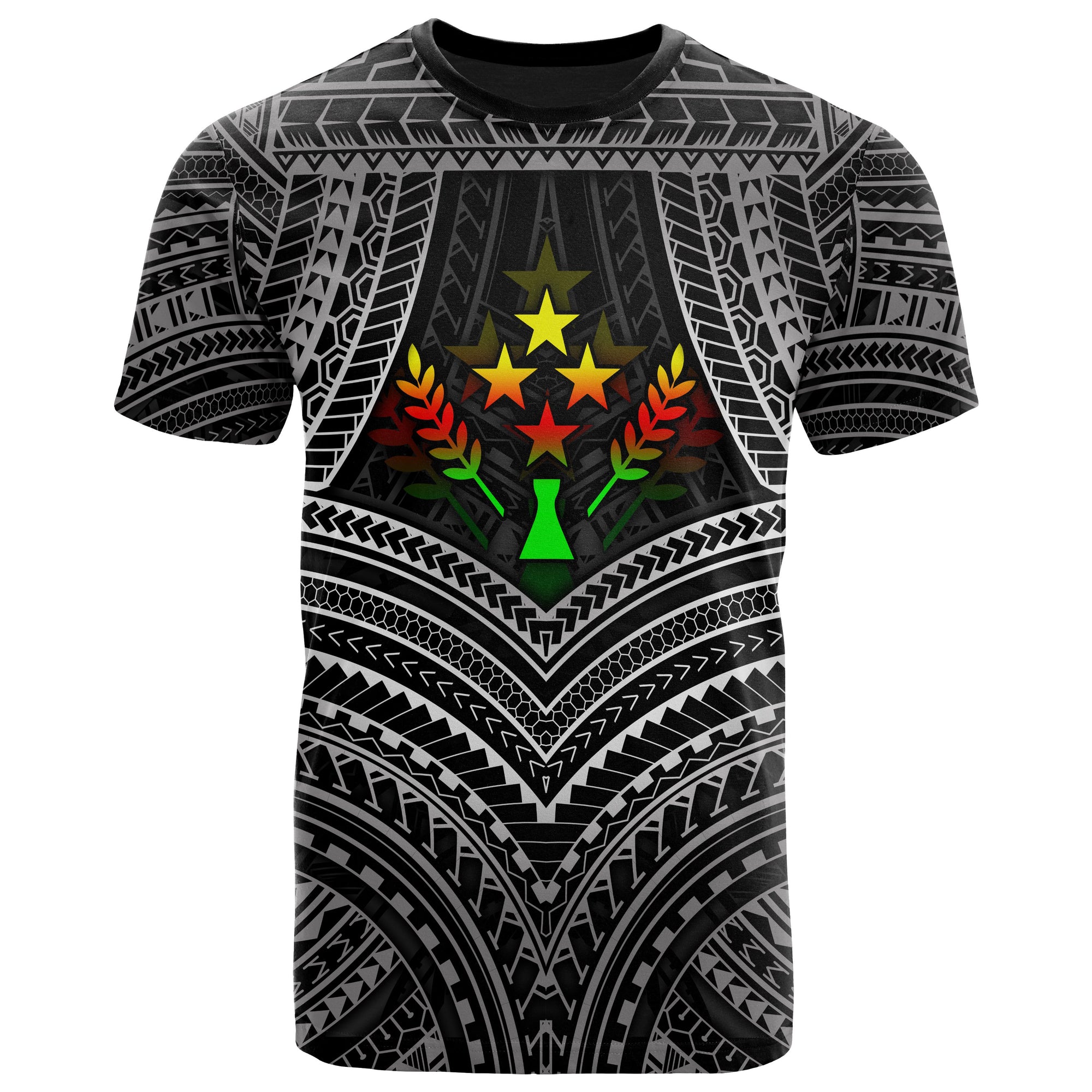 Kosrae Polynesian T shirt Kosrae Flag Reggae Color Unisex Reggae - Polynesian Pride