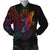 Cook Islands Men's Bomber Jacket - Butterfly Polynesian Style Black - Polynesian Pride