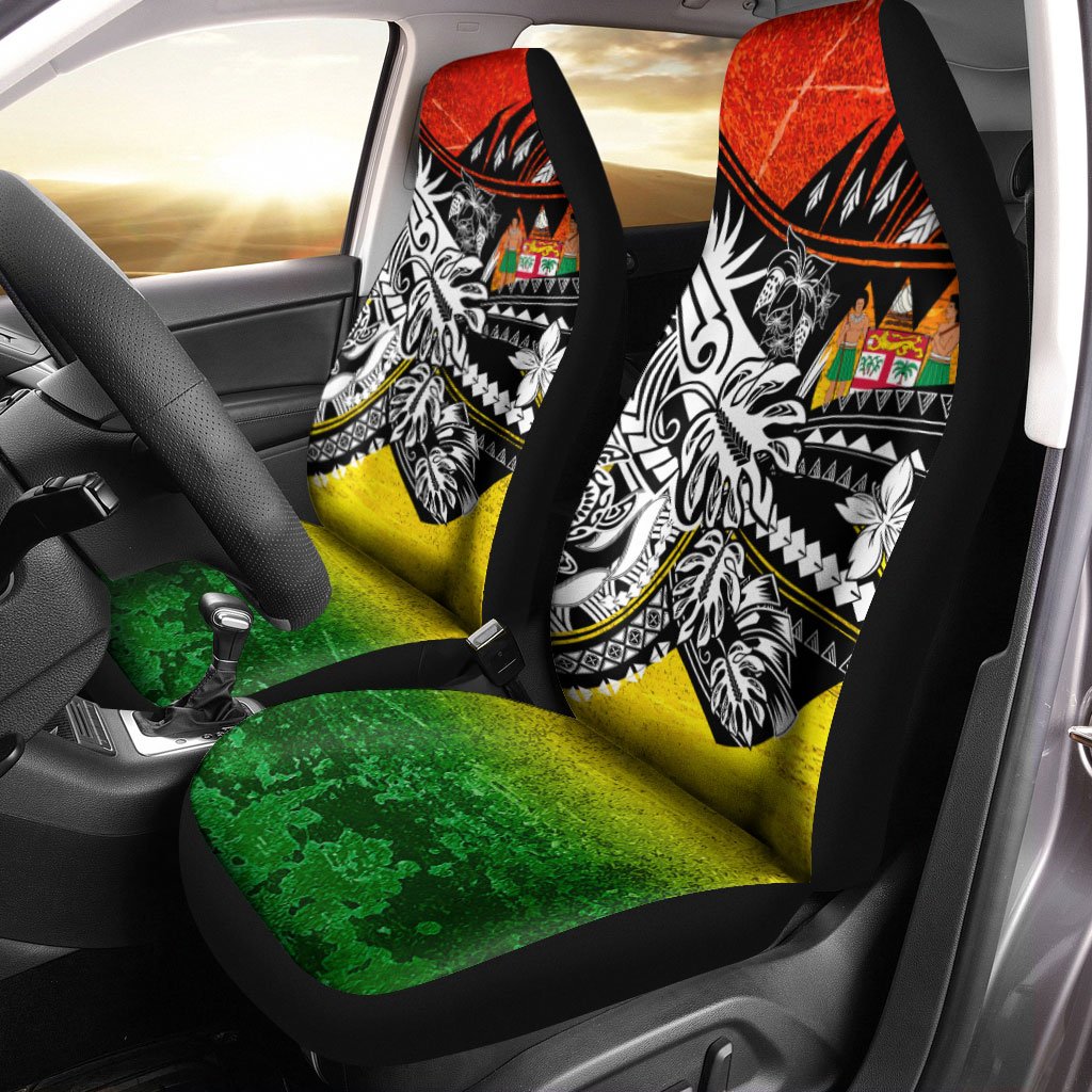 Fiji Car Seat Cover - The Flow OF Ocean Reggae Color Universal Fit Reggae - Polynesian Pride