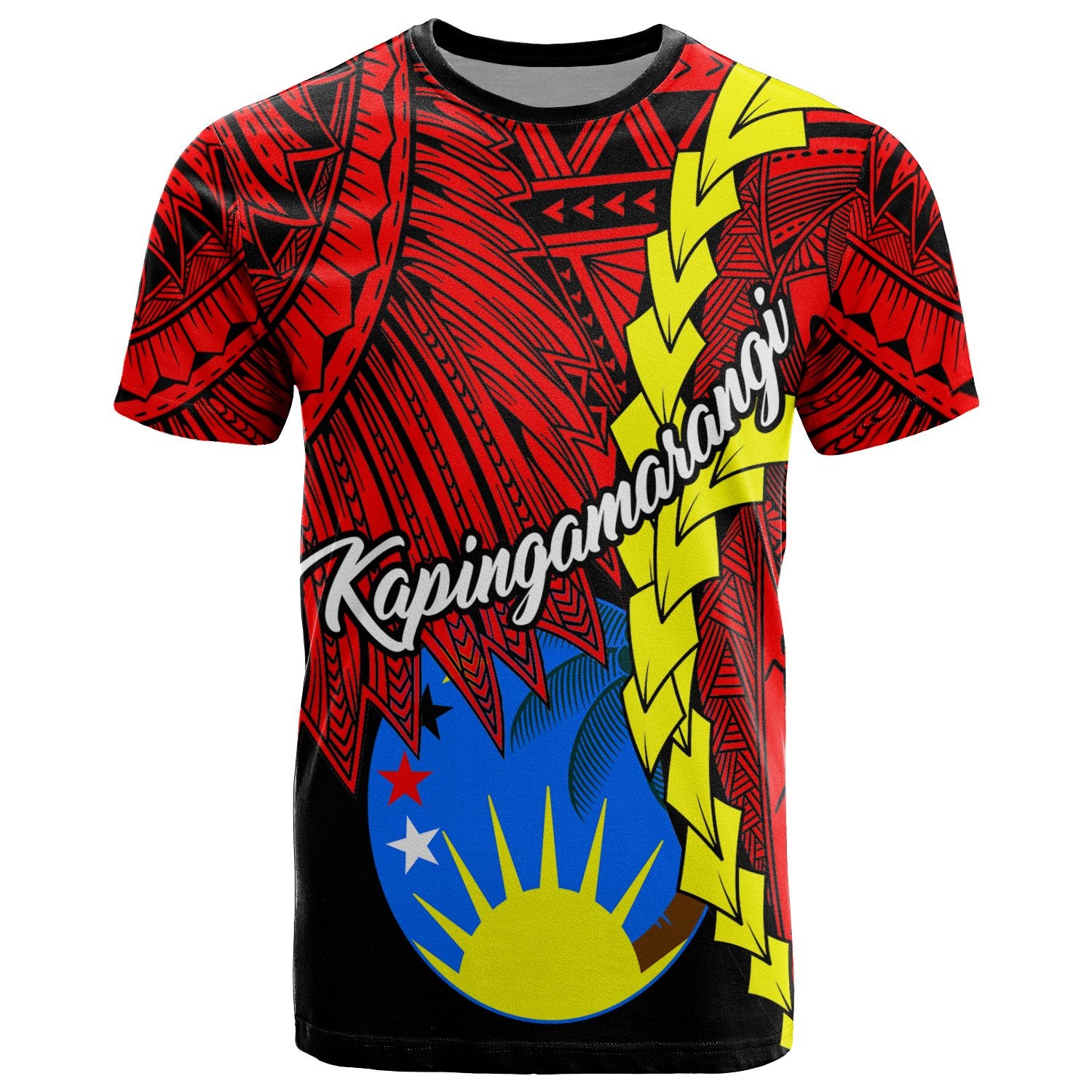 Pohnpei Kapingamarangi Micronesia T Shirt Tribal Wave Tattoo Unisex Red - Polynesian Pride