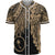 Chuuk Polynesian Baseball Shirt - Tribal Wave Tattoo Gold Unisex Gold - Polynesian Pride