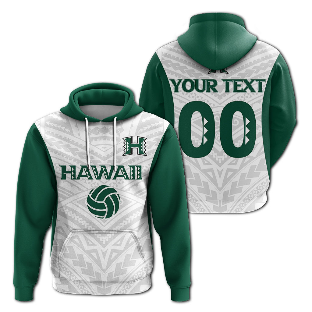 Custom Hawaii Zip up Hoodie White Volleyball Team Supporter LT12 - Polynesian Pride