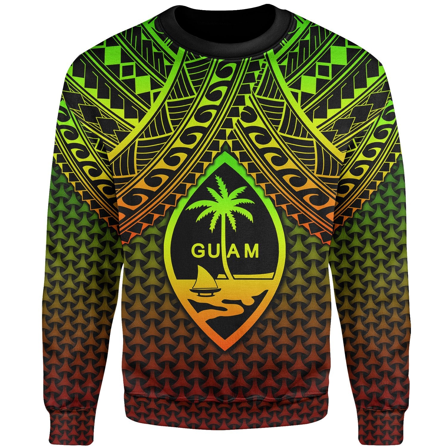 Polynesian Guam SweaT Shirt Reggae Vintage Polynesian Patterns Unisex Reggae - Polynesian Pride