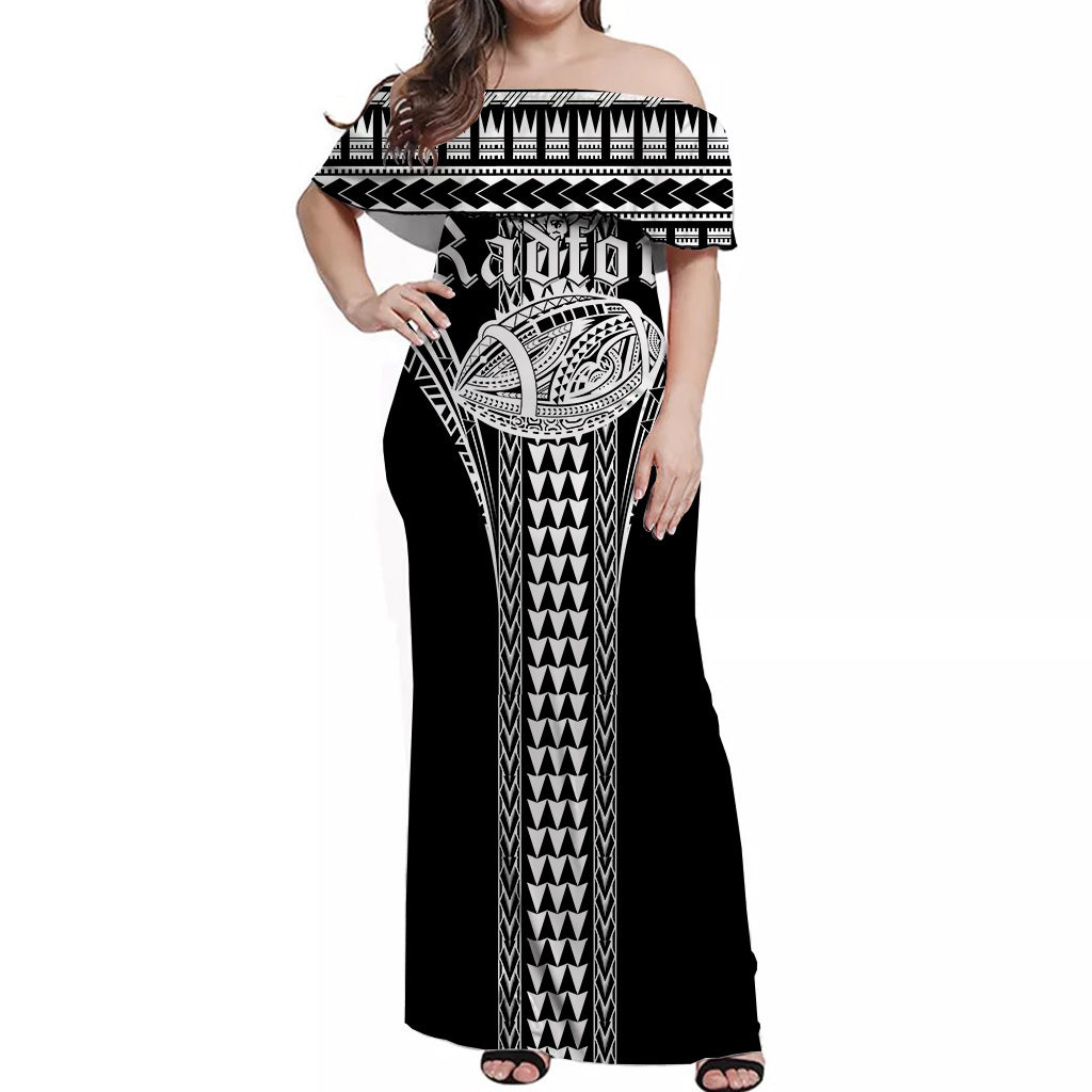 Hawaii Radford High School Off Shoulder Long Dress - LT12 Long Dress Black - Polynesian Pride