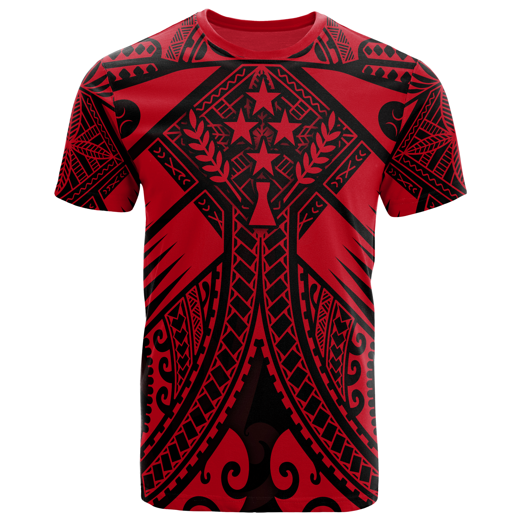 Kosrae T Shirts Red Seal with Polynesian Tattoo Unisex Red - Polynesian Pride