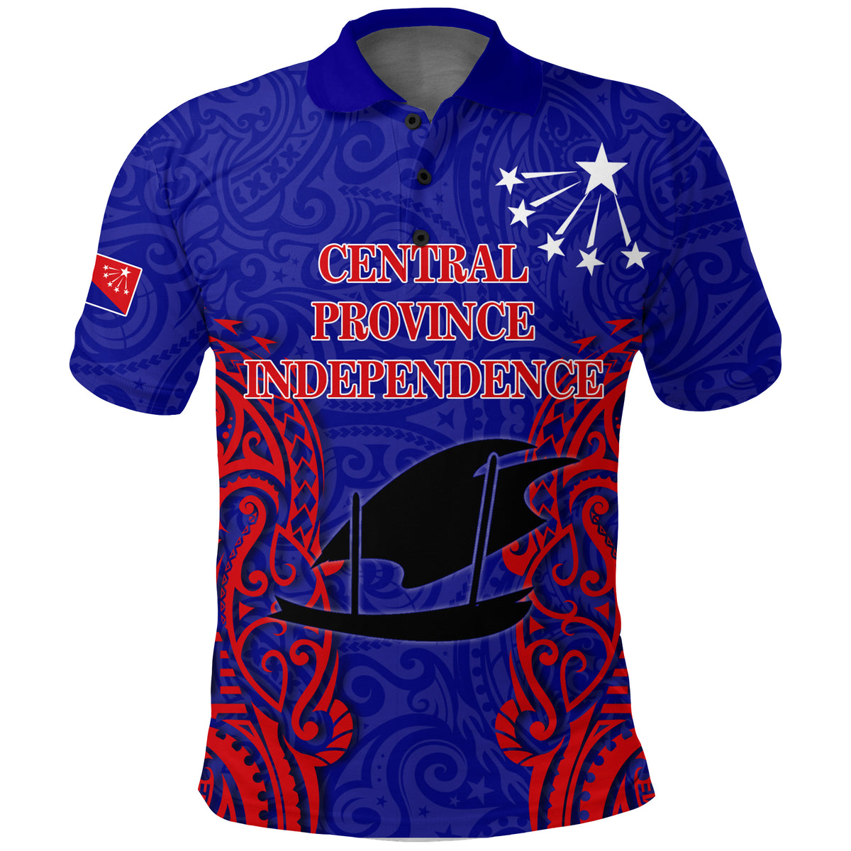 Papua New Guinea Central Province Independence Pride Polo Shirt LT12 Unisex Blue - Polynesian Pride