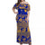 Castle High School Tropical Flower Off Shoulder Dress Ver02 - LT12 Long Dress Blue - Polynesian Pride