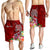 Tahiti Custom Personalised Men's Shorts - Turtle Plumeria (Red) - Polynesian Pride