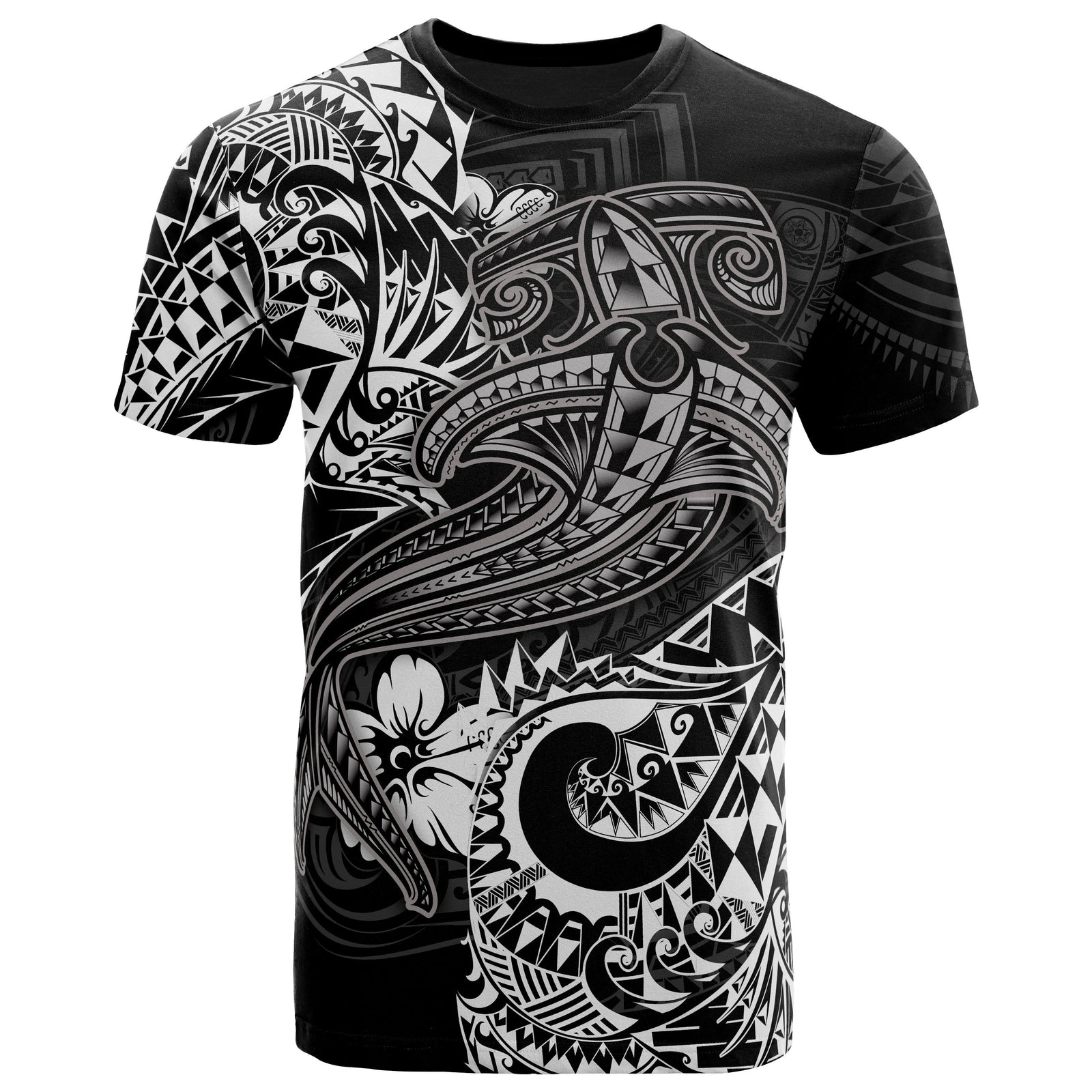 Polynesian T Shirt White Shark Polynesian Tattoo Unisex White - Polynesian Pride