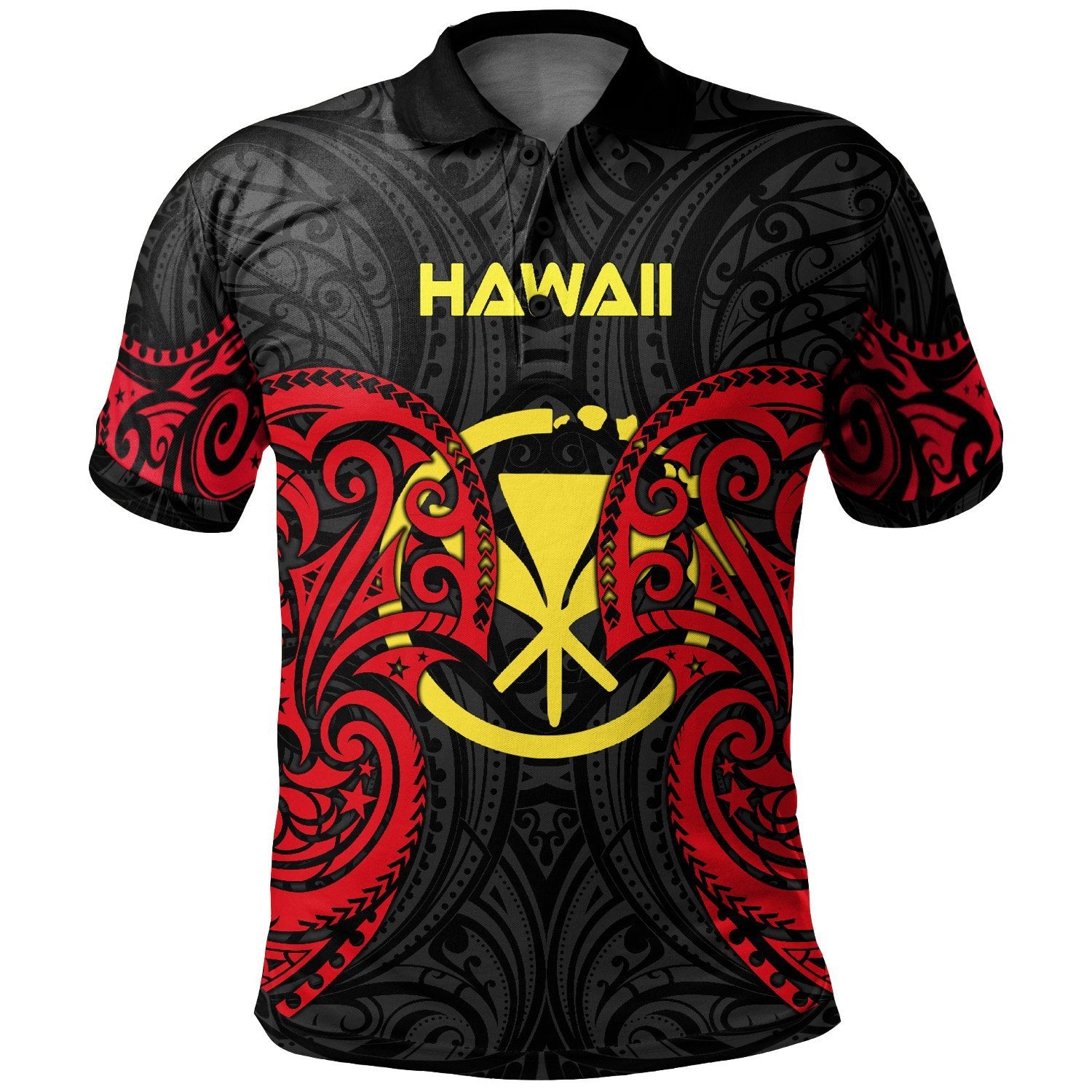 Polynesian Custom Hawaii Polo Shirt Hawaiian Spirit Unisex Red - Polynesian Pride