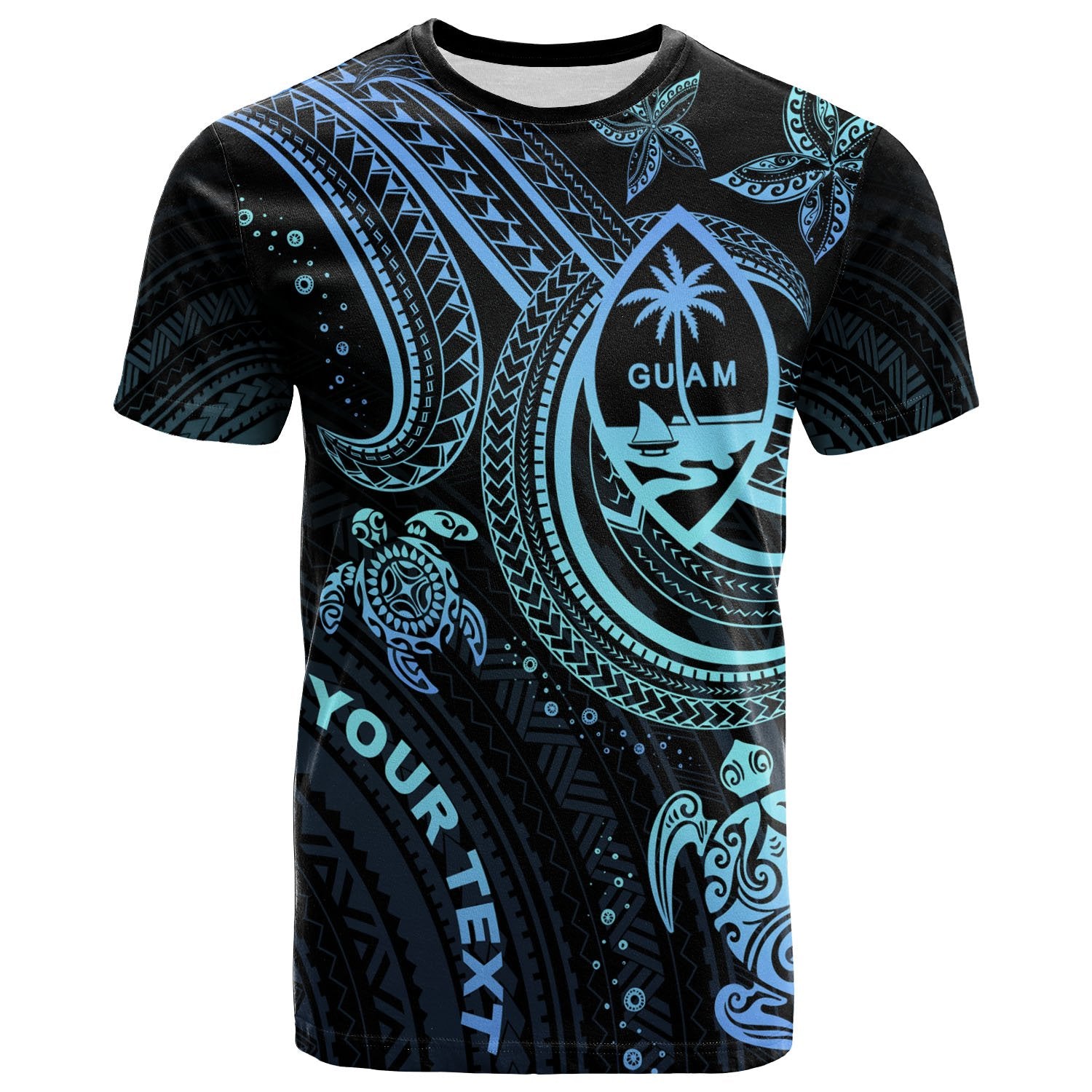 Guam Custom T Shirt Blue Turtle Unisex Blue - Polynesian Pride