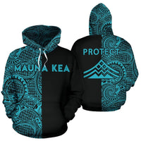 Hawaii Mauna Kea Polynesian Hoodie The Half Turquoise Unisex Turquoise - Polynesian Pride