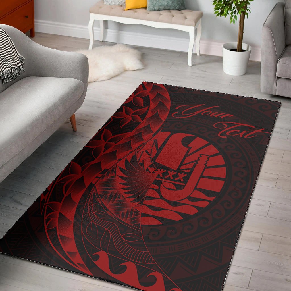 Tahiti Area Rug - Custom Personalised Polynesian Pattern Style Red Color Red - Polynesian Pride