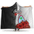 Guam Polynesian Hooded Blanket - Coat Of Arm With Hibiscus White Hooded Blanket White - Polynesian Pride