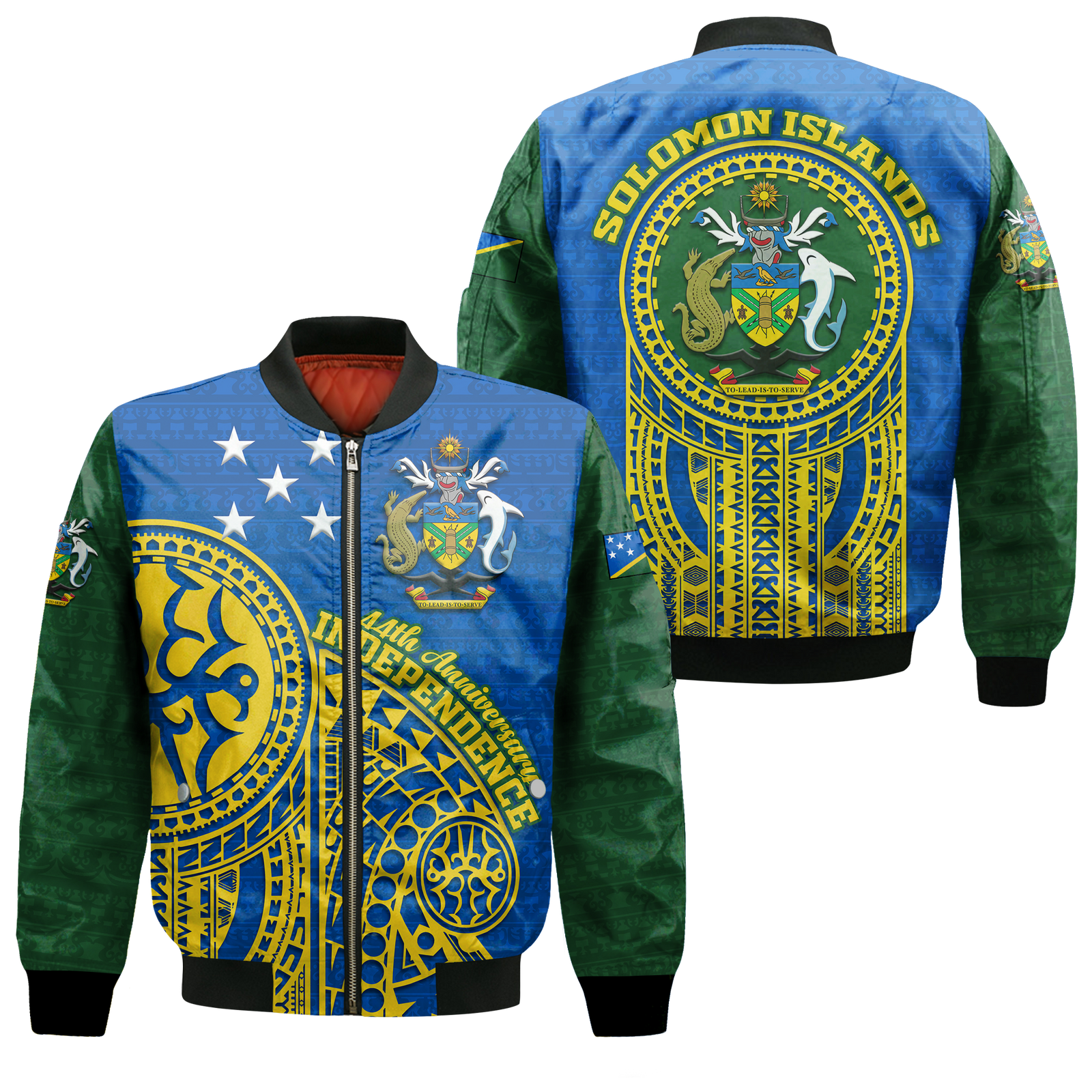 Solomon Islands Independence Anniversary 44th Years Bomber Jacket - LT12 Bomber Jacket Blue - Polynesian Pride
