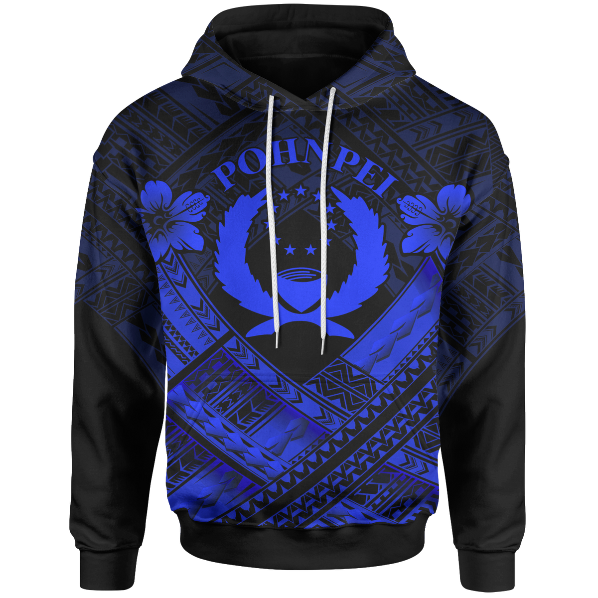 Pohnpei Polynesian Hoodie Pohnpei Blue Seal Camisole Hibiscus Style Unisex Blue - Polynesian Pride
