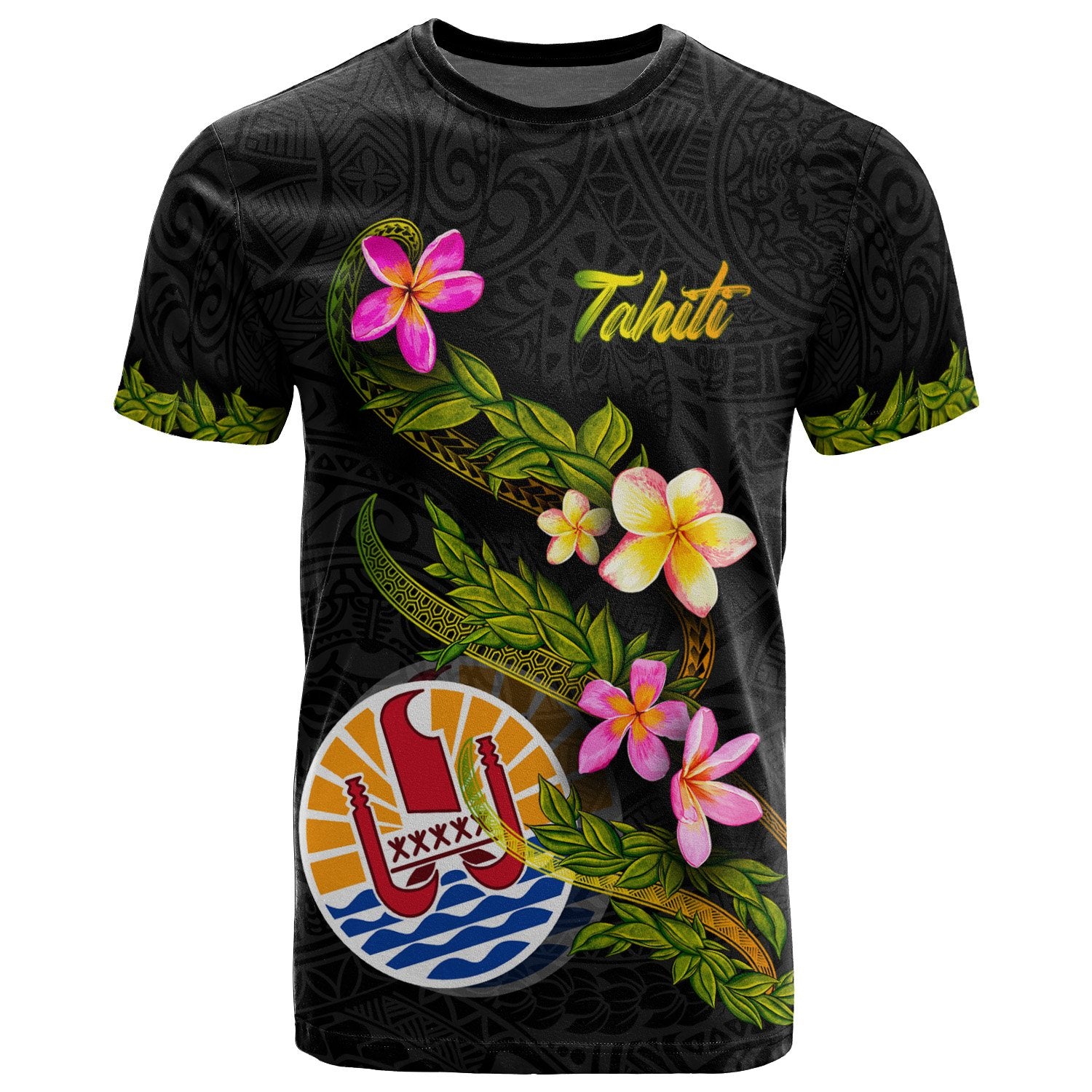 Tahiti Polynesian T Shirt Tropical Summer Unisex Black - Polynesian Pride