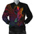 Yap State Men's Bomber Jacket - Butterfly Polynesian Style Black - Polynesian Pride