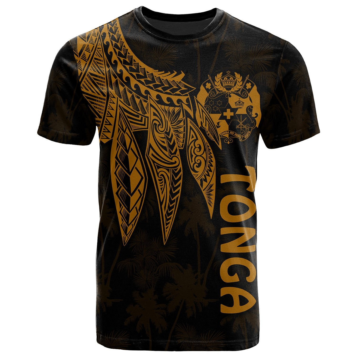 Tonga T Shirt Polynesian Wings (Golden) Unisex Golden - Polynesian Pride