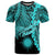 Marshall Islands Polynesian T Shirt Tribal Wave Tattoo Neon Blue Unisex Neon Blue - Polynesian Pride