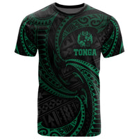 Tonga Polynesian All Over T Shirt Green Tribal Wave Unisex Green - Polynesian Pride