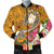 Fiji Men's Bomber Jacket - Turtle Plumeria (Gold) - Polynesian Pride