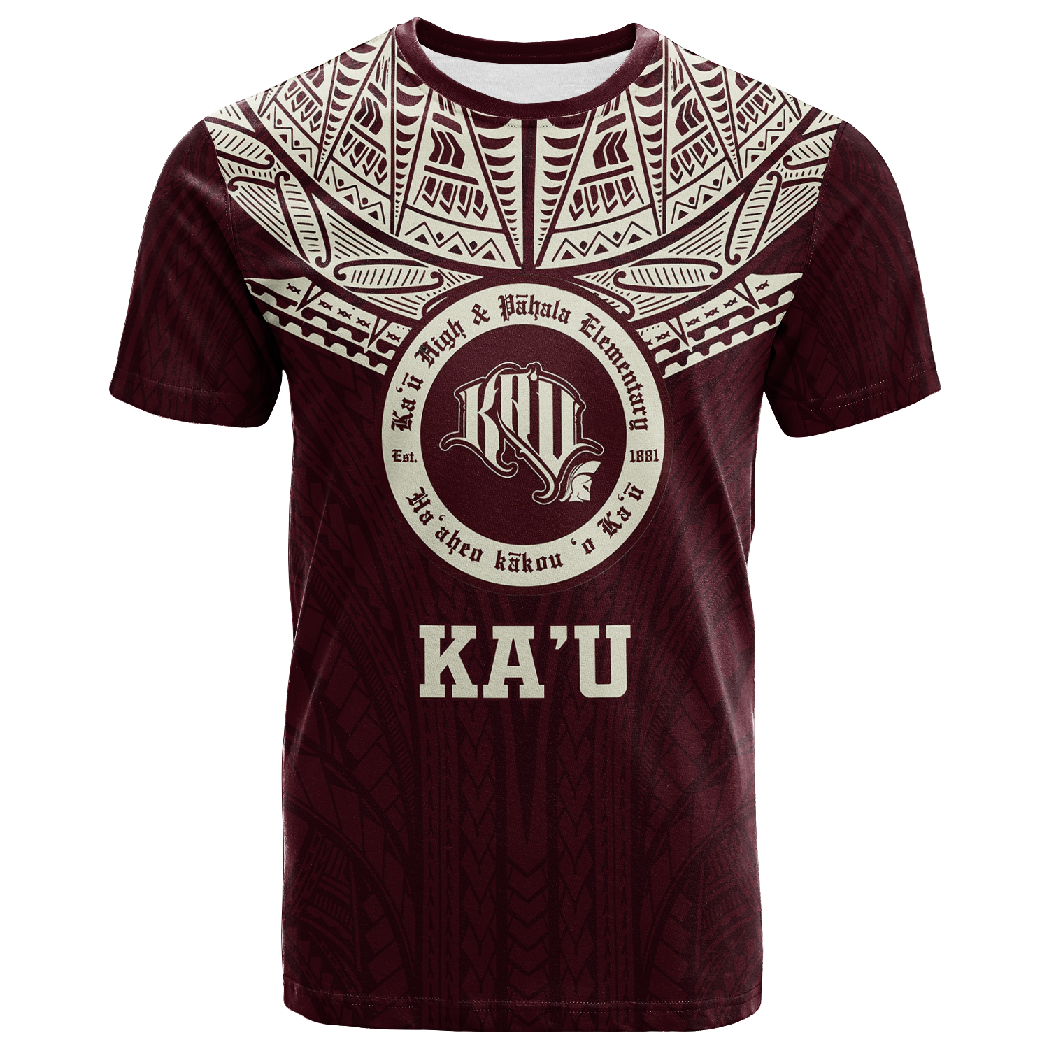 Hawaii Kau High & Pahala Elementary School Pride T Shirt LT12 Unisex Red - Polynesian Pride