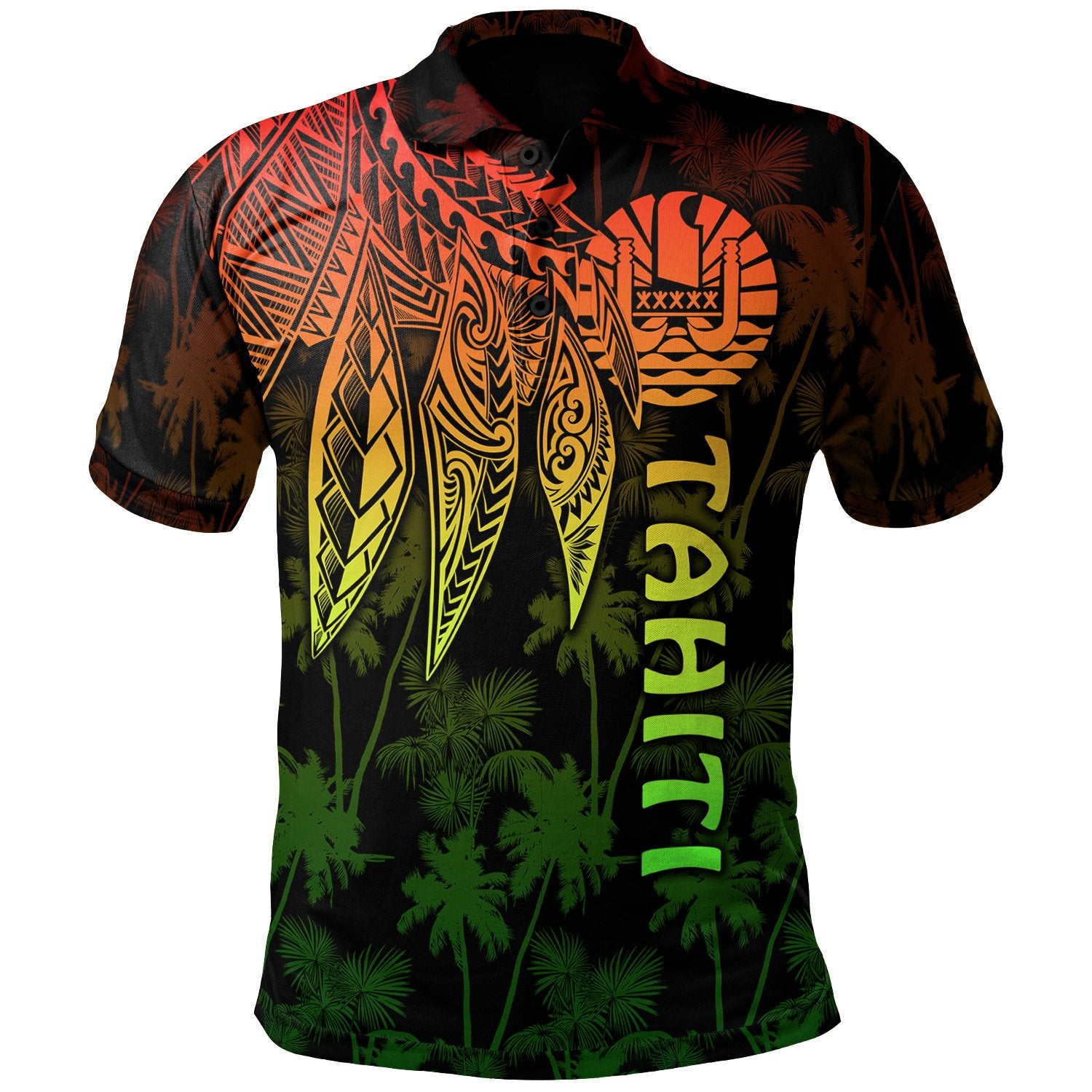 Tahiti Polo Polynesian Wings (Reggae) Unisex Reggae - Polynesian Pride