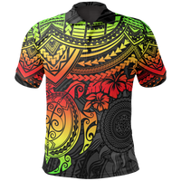 Polo Shirt Polynesian Reggae Turtle Hibiscus Unisex Reggae - Polynesian Pride