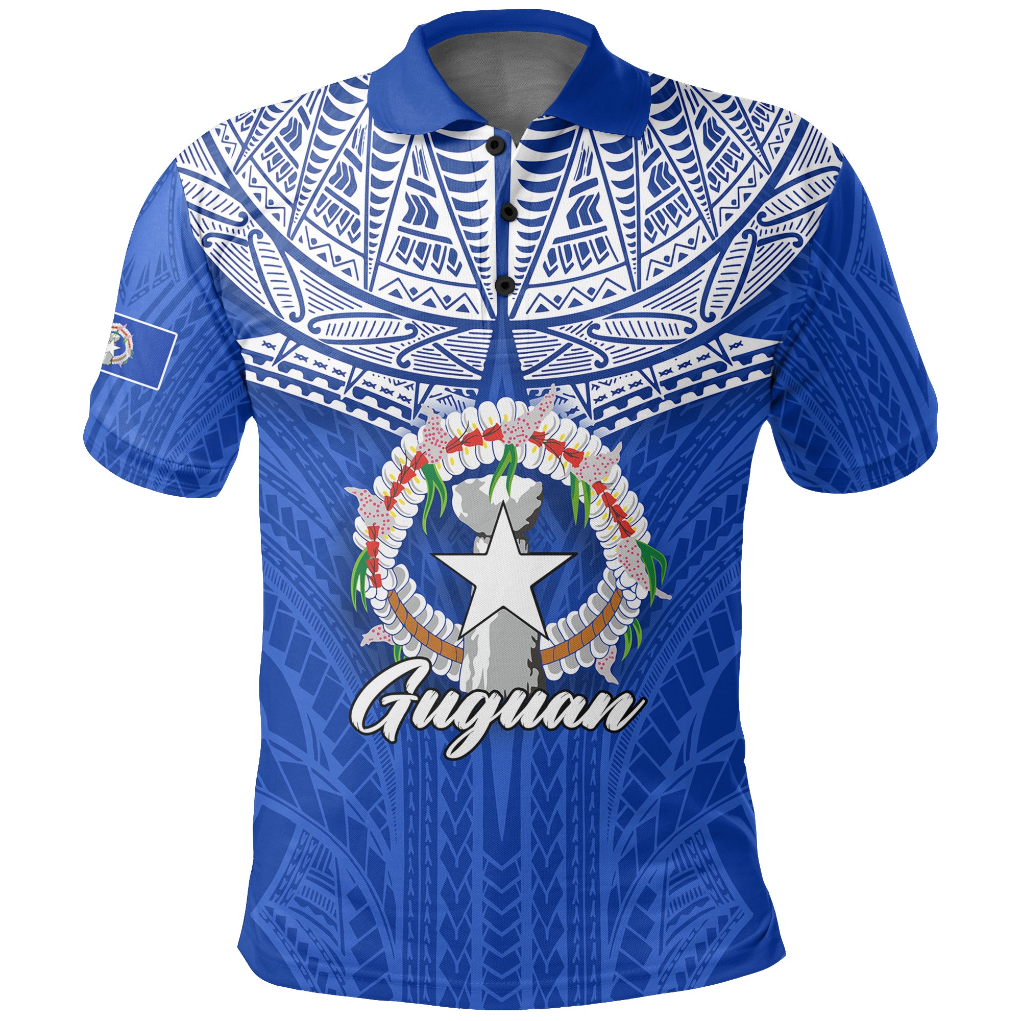 Custom Northern Mariana Islands Guguan Polo Shirt LT12 Unisex Blue - Polynesian Pride