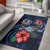 Vanuatu Polynesian Area Rug - Blue Turtle Hibiscus Blue - Polynesian Pride