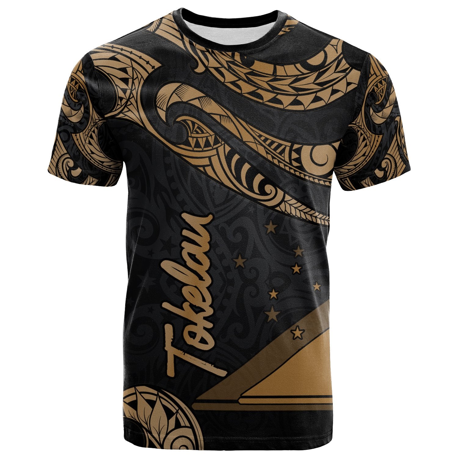 Tokelau Polynesian T Shirt Polynesian Tattoo Gold Version Unisex Art - Polynesian Pride