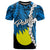 Palau Polynesian T Shirt Tribal Wave Tattoo Flag Style Unisex Blue - Polynesian Pride