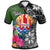 Tahiti Polo Shirt Turtle Plumeria Banana Leaf Unisex Black - Polynesian Pride