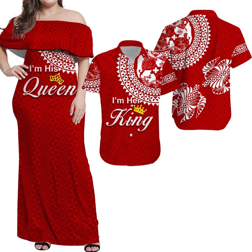 Valentine Day Tonga Couple Love Matching Dress and Hawaiian Shirt Polynesian Turtle LT12 Red - Polynesian Pride