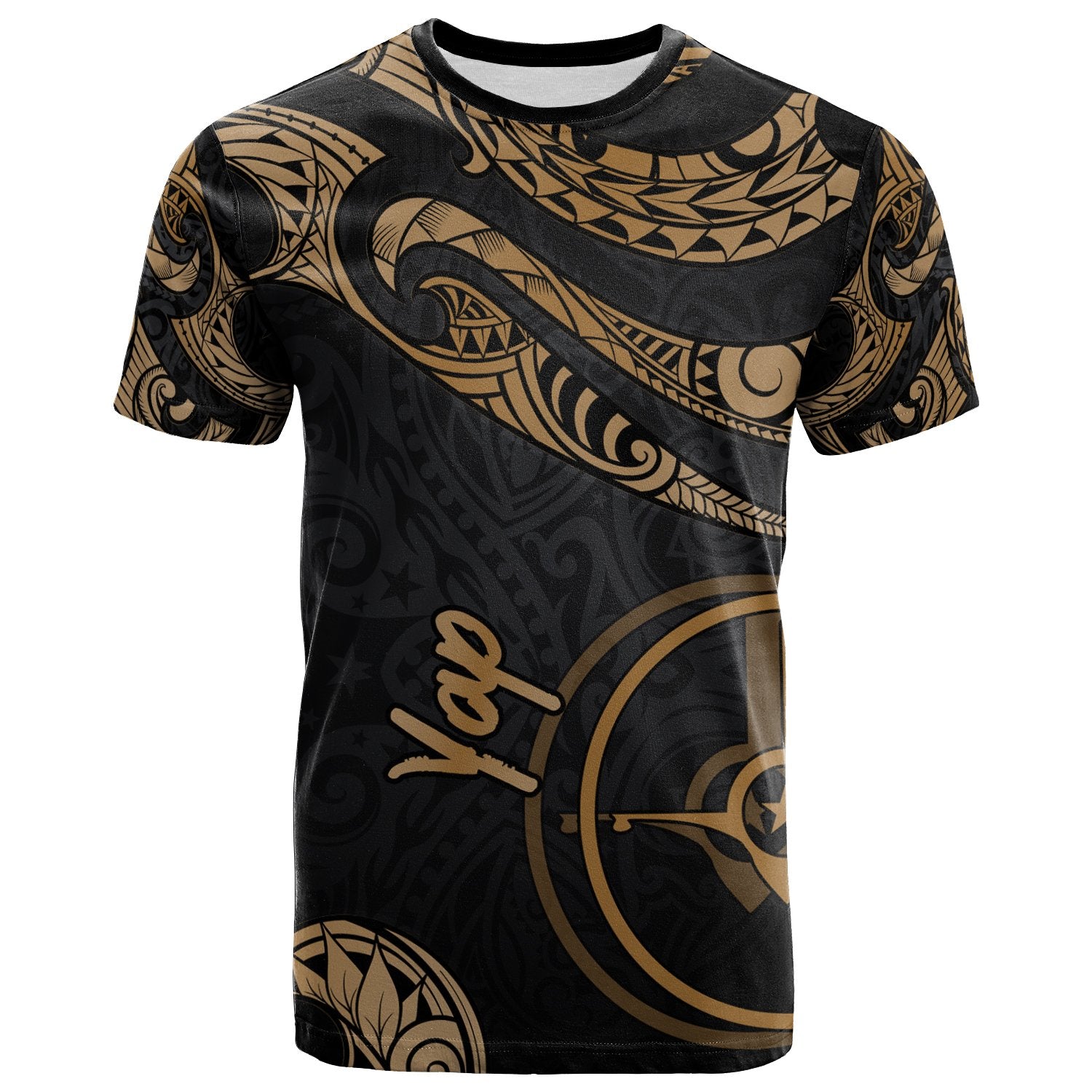 Yap Micronesia T Shirt Polynesian Tattoo Gold Version Unisex Art - Polynesian Pride