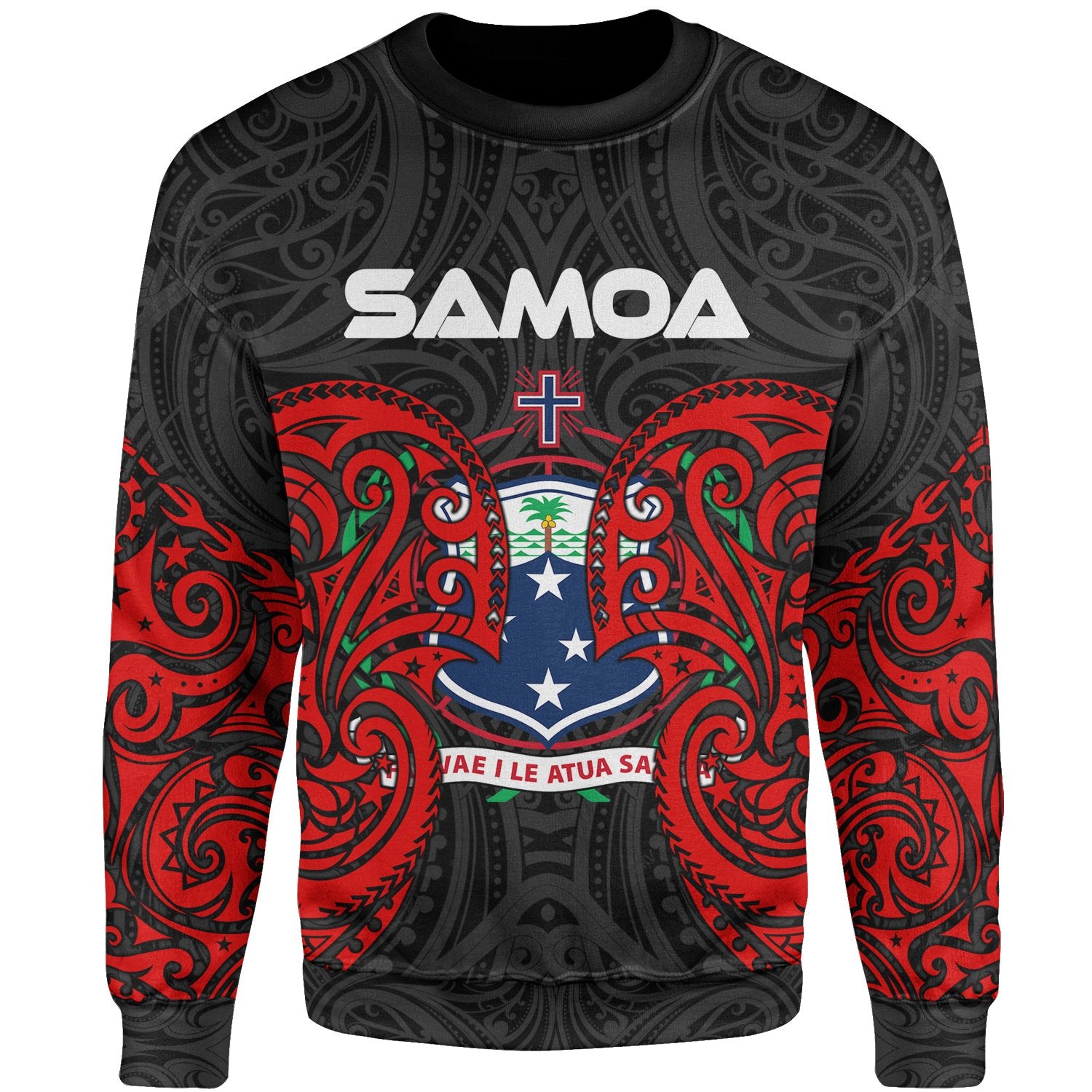 Samoa Polynesian Sweater - Spirit Style Unisex Black - Polynesian Pride