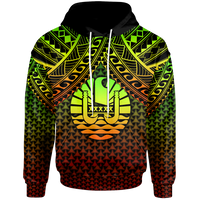 Polynesian Tahiti Zip up Hoodie Reggae Vintage Polynesian Patterns Unisex Reggae - Polynesian Pride