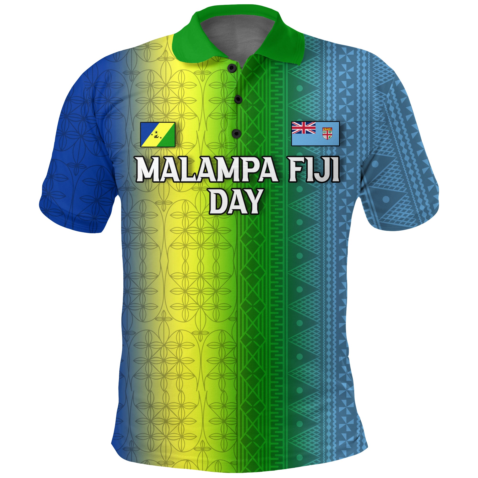 Custom Vanuatu Malampa Fiji Day Polo Shirt Flag Version LT12 Unisex Blue - Polynesian Pride