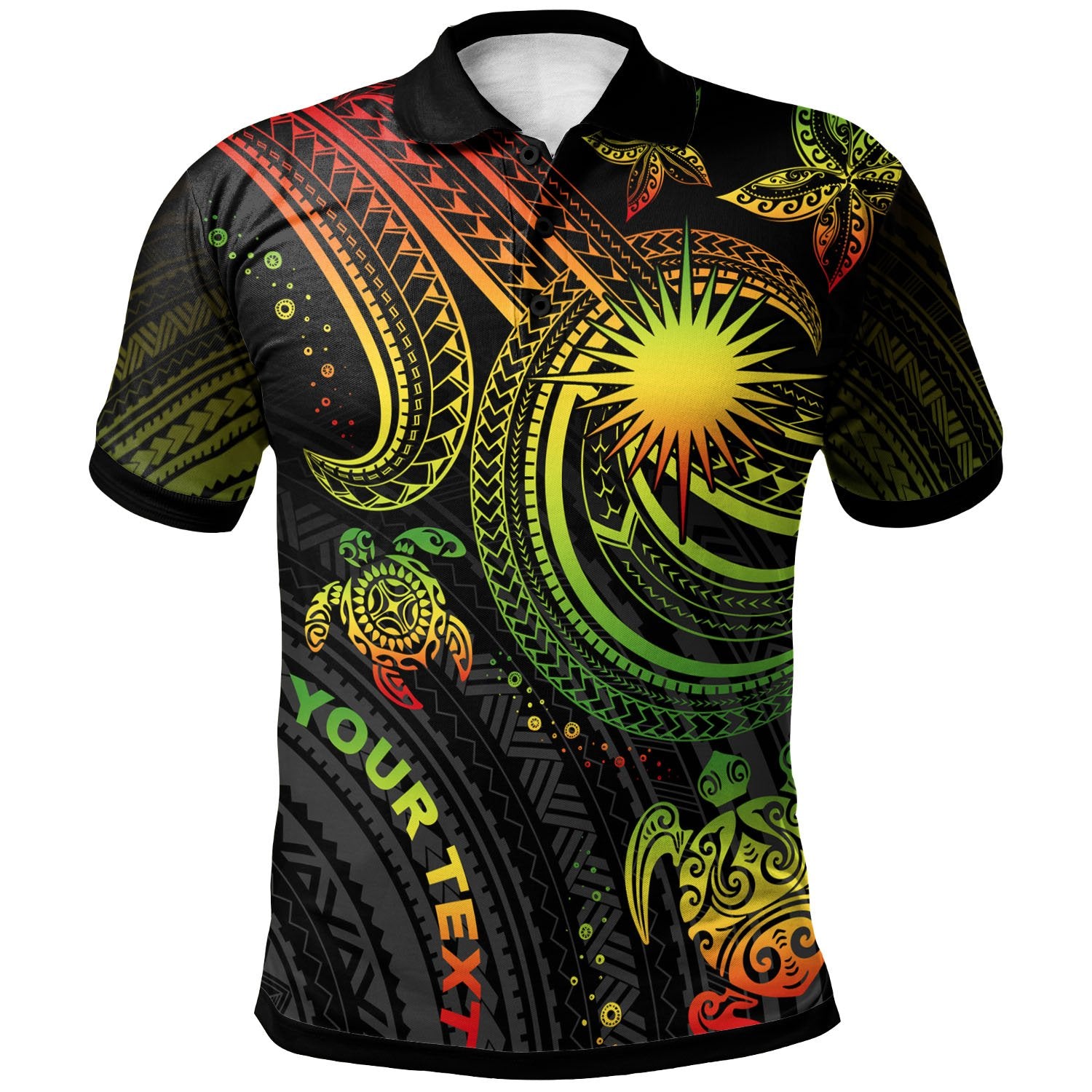 Marshall Islands Custom Polo Shirt Reggae Turtle Unisex Reggae - Polynesian Pride