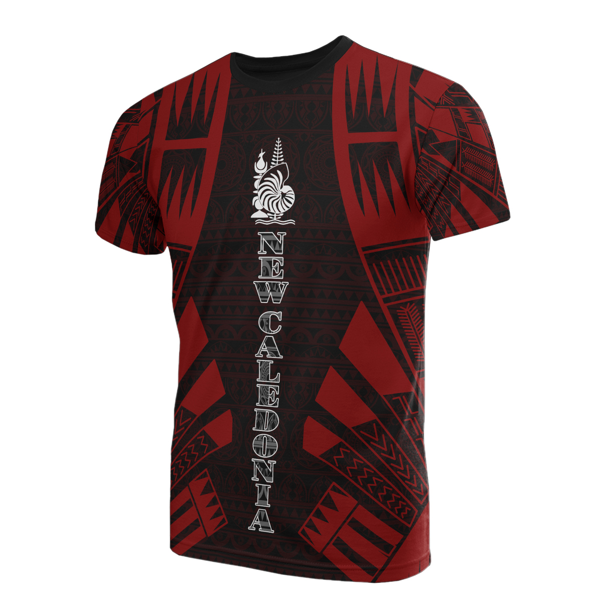 New Caledonia T Shirt New Caledonia Coat Of Arms Polynesian Tattoo Red Style Unisex Red - Polynesian Pride